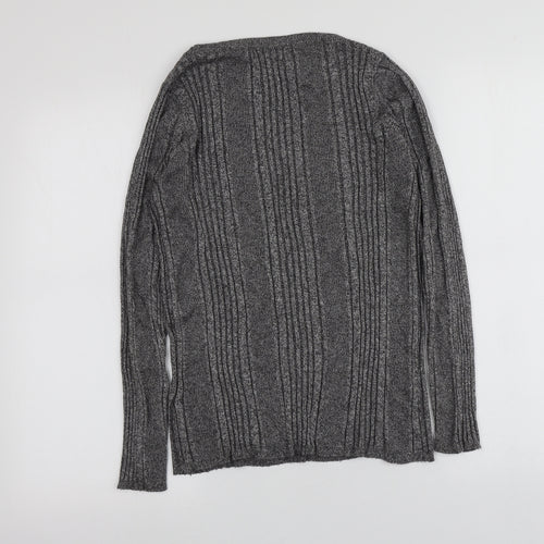M&S Womens Grey Round Neck  Viscose Pullover Jumper Size 14