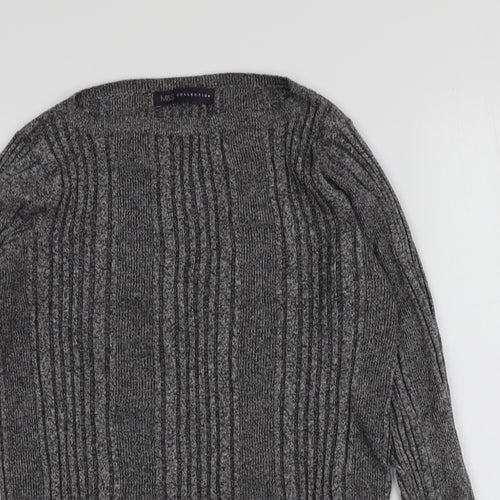 M&S Womens Grey Round Neck  Viscose Pullover Jumper Size 14