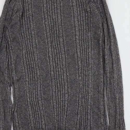 M&S Womens Grey Round Neck  Viscose Pullover Jumper Size 14