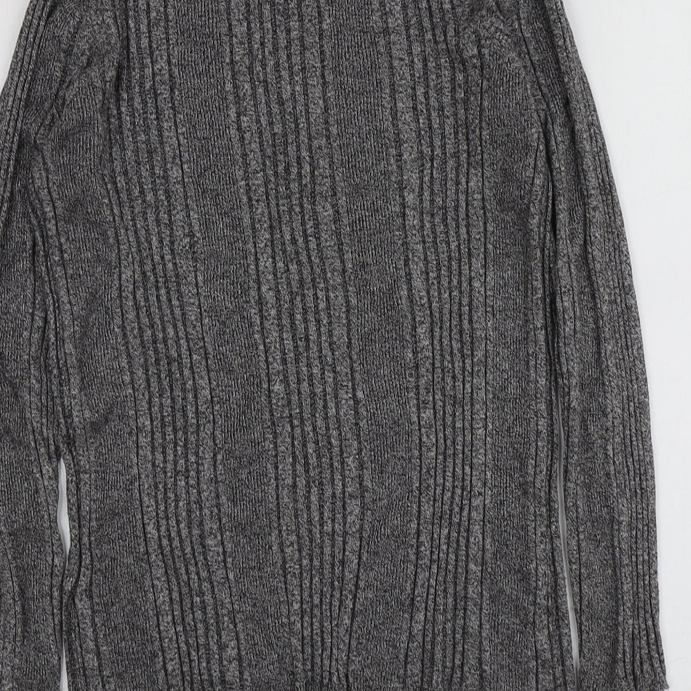 M&S Womens Grey Round Neck  Viscose Pullover Jumper Size 14