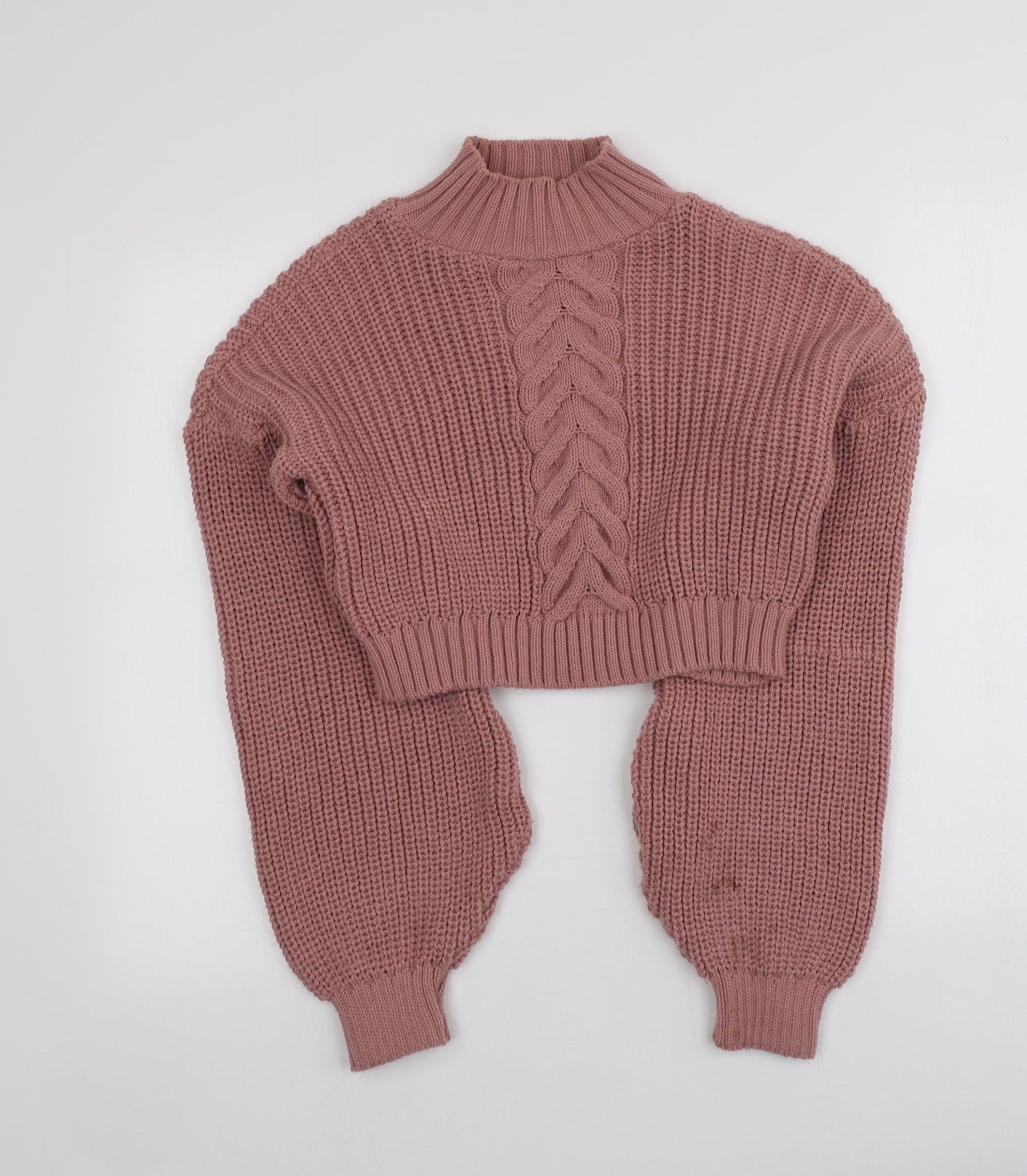 Missguided Womens Pink Round Neck  Acrylic Pullover Jumper Size 10