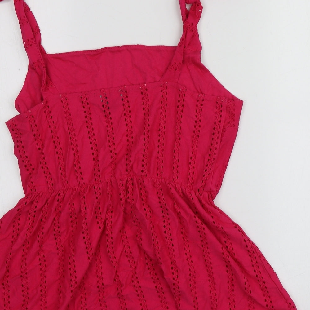 Primark Womens Pink  Cotton Basic T-Shirt Size M Square Neck