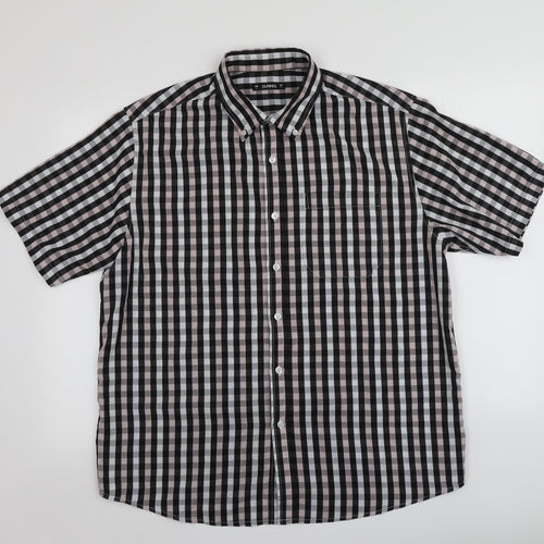 Dunnes Stores Mens Multicoloured Check Polyester  Button-Up Size L Collared
