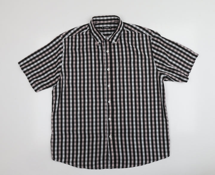 Dunnes Stores Mens Multicoloured Check Polyester  Button-Up Size L Collared