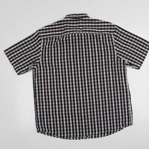 Dunnes Stores Mens Multicoloured Check Polyester  Button-Up Size L Collared