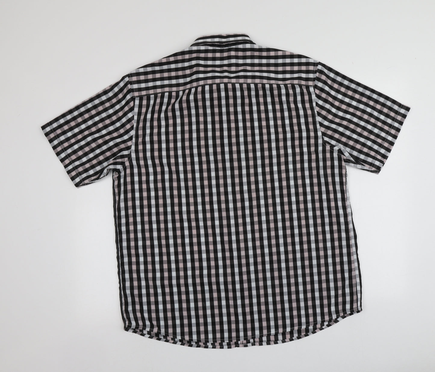 Dunnes Stores Mens Multicoloured Check Polyester  Button-Up Size L Collared