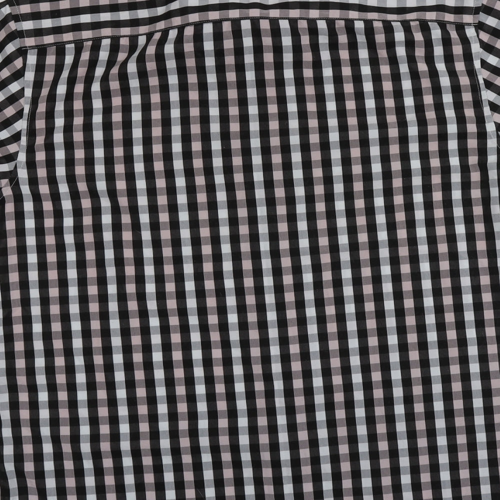 Dunnes Stores Mens Multicoloured Check Polyester  Button-Up Size L Collared