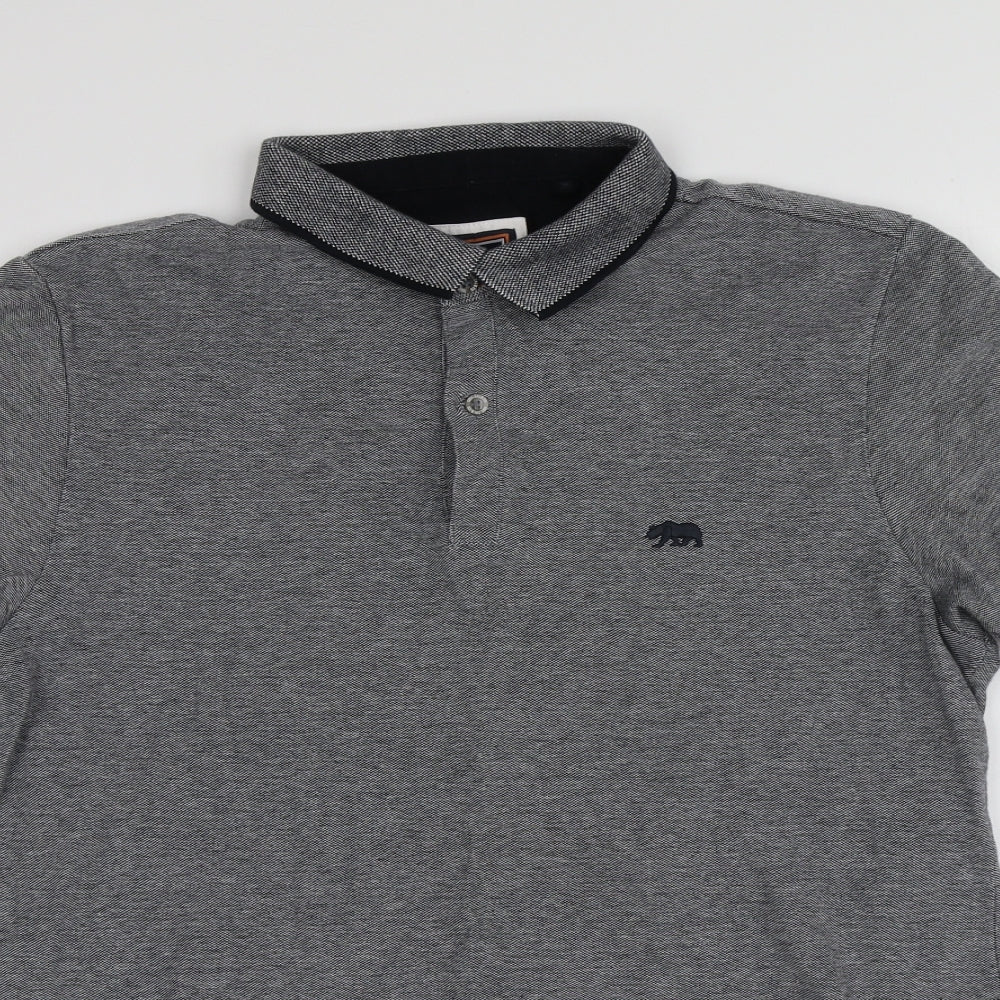 SoulCal&Co Mens Grey  Polyester  Polo Size L Collared