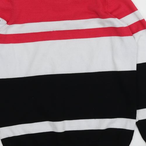 Dunnes Stores Womens Multicoloured Round Neck Striped Polyester Pullover Jumper Size S