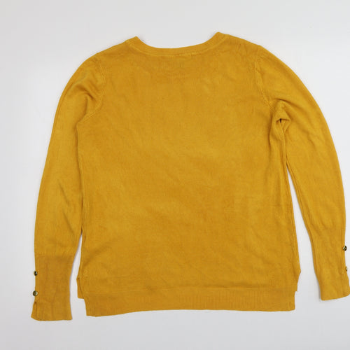Primark Womens Yellow Round Neck  Acrylic Pullover Jumper Size S