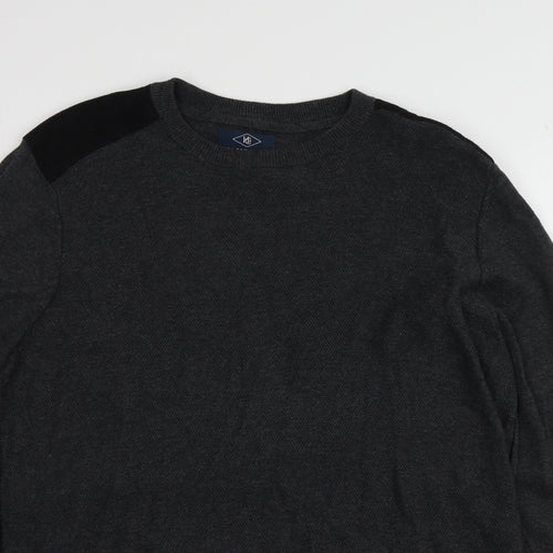 Holmes Mens Grey Round Neck  Cotton Pullover Jumper Size XL