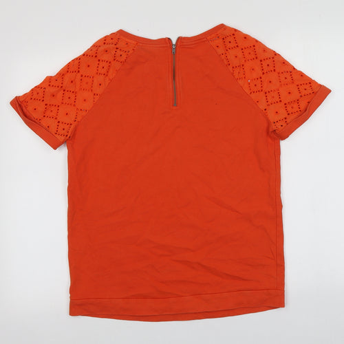 NEXT Womens Orange  Cotton Basic T-Shirt Size 8 Round Neck
