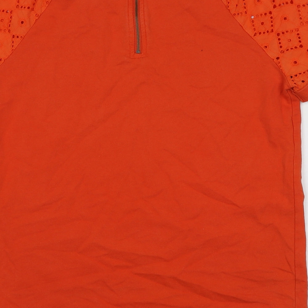 NEXT Womens Orange  Cotton Basic T-Shirt Size 8 Round Neck