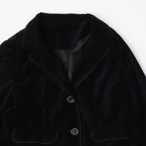 New Look Womens Black  Cotton Jacket Blazer Size 16