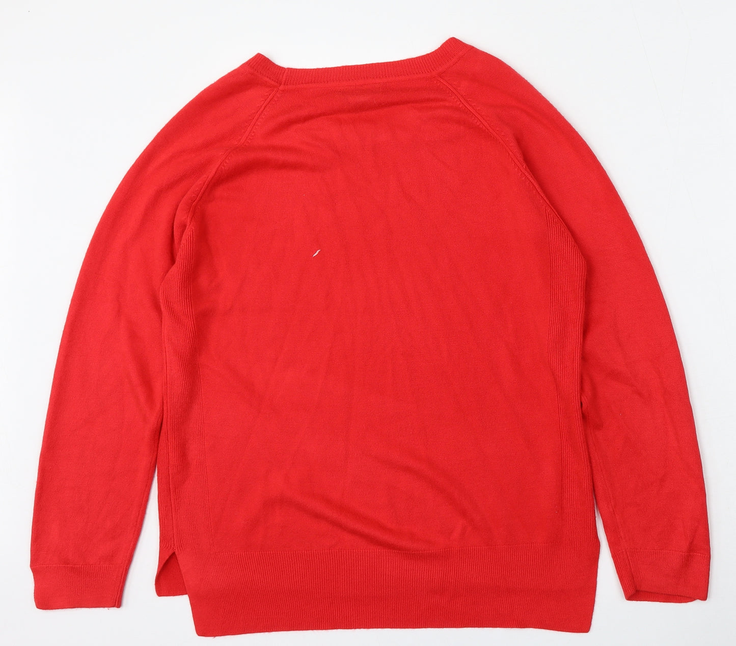 Primark Womens Red Round Neck  Acrylic Pullover Jumper Size 12