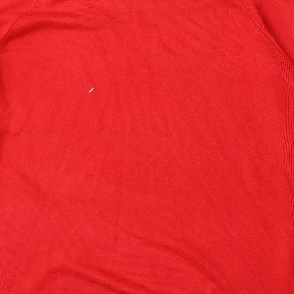 Primark Womens Red Round Neck  Acrylic Pullover Jumper Size 12