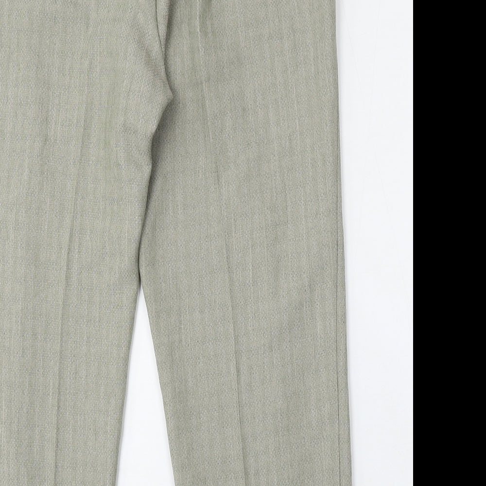 Marks and Spencer Womens Green  Polyester Trousers  Size 16 L27 in Regular
