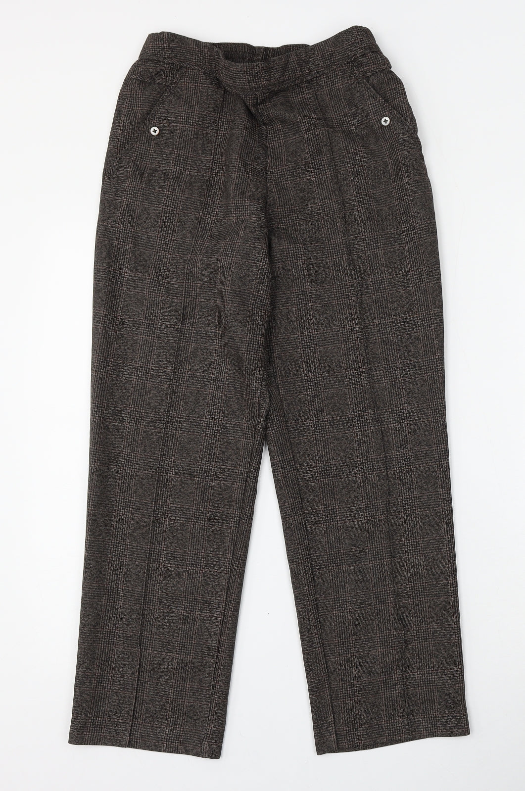 Marks and Spencer Womens Brown  Polyester Trousers  Size 8 L26 in Regular
