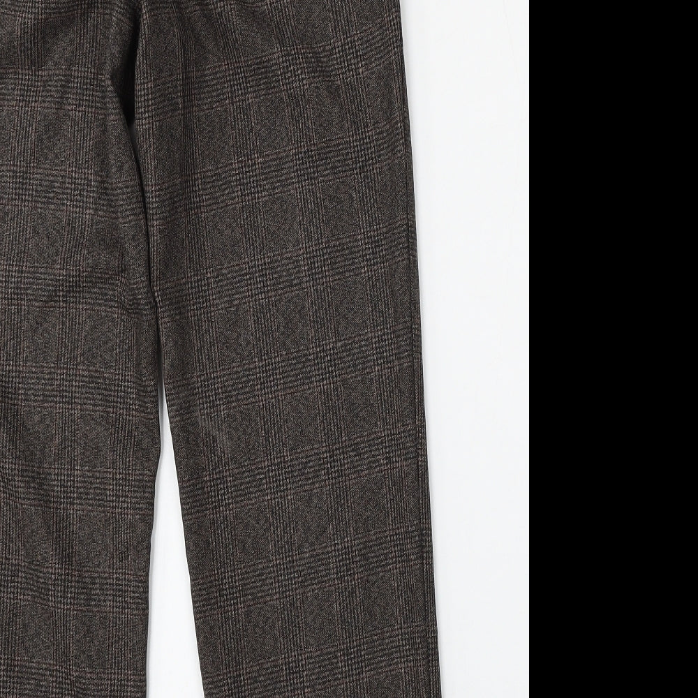 Marks and Spencer Womens Brown  Polyester Trousers  Size 8 L26 in Regular
