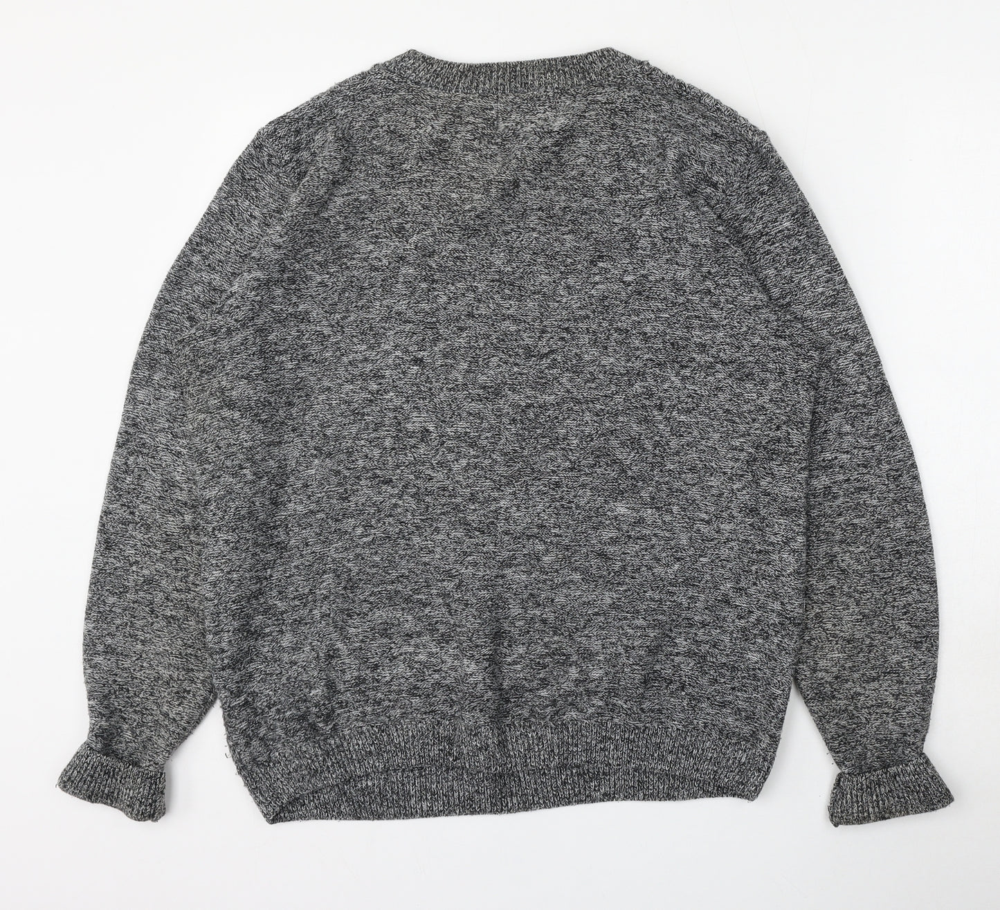 Topman Mens Grey Round Neck  Acrylic Pullover Jumper Size M