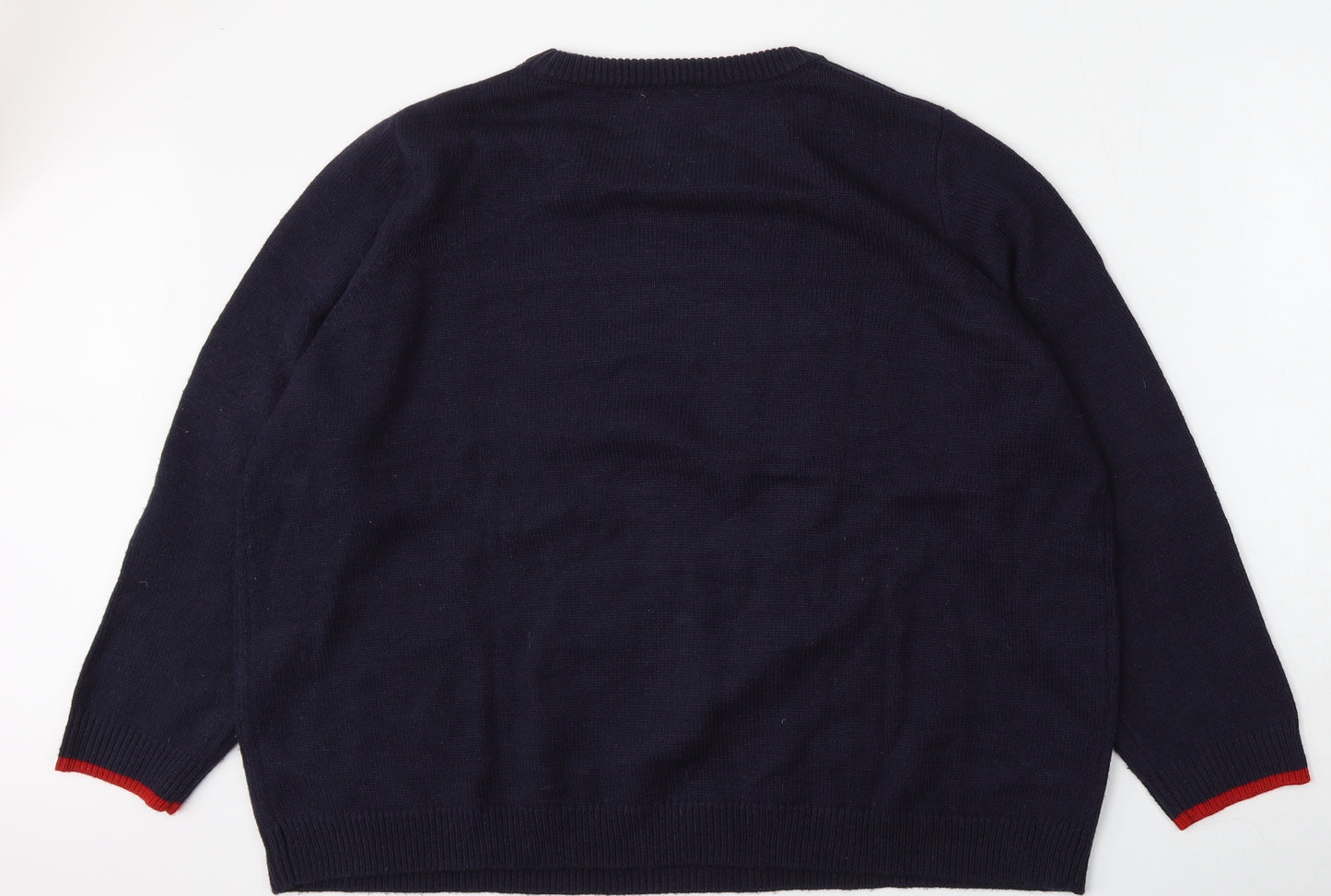Joules Womens Blue Round Neck  Acrylic Pullover Jumper Size 24