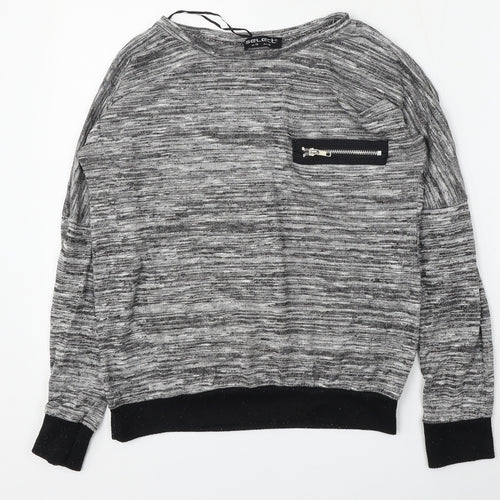Select Womens Grey Round Neck  Polyester Pullover Jumper Size 10