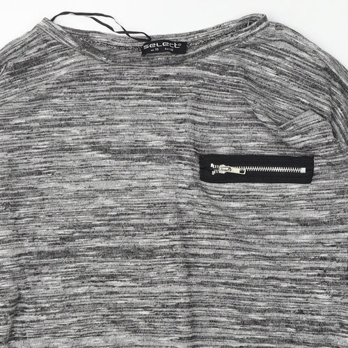 Select Womens Grey Round Neck  Polyester Pullover Jumper Size 10