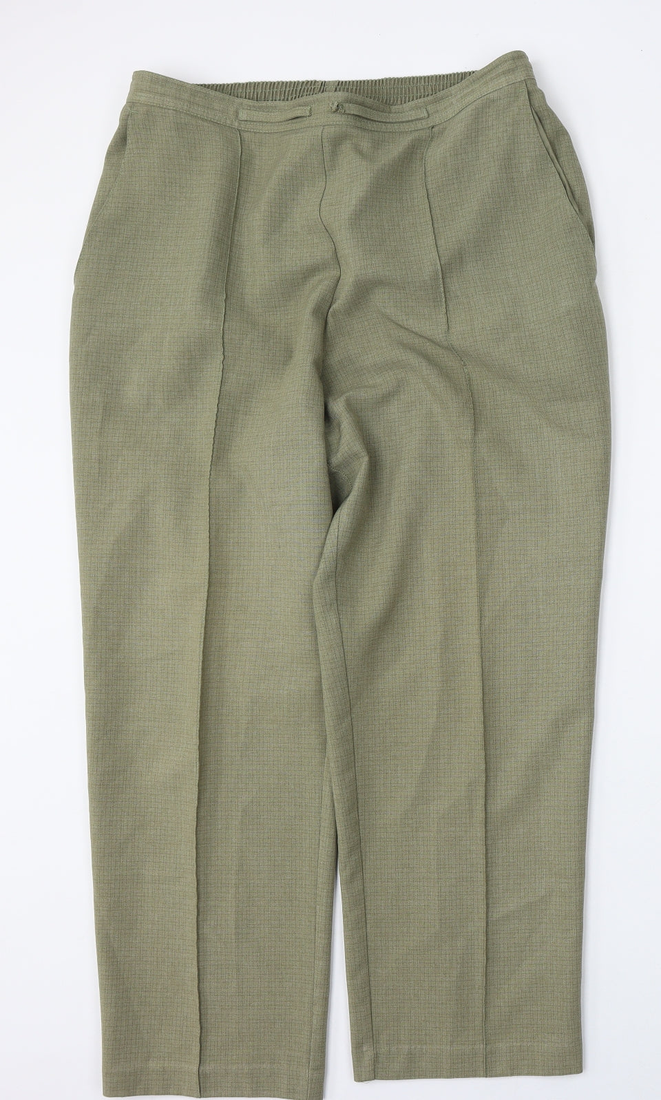 Marks and Spencer Womens Green  Polyester Trousers  Size 18 L27 in Regular