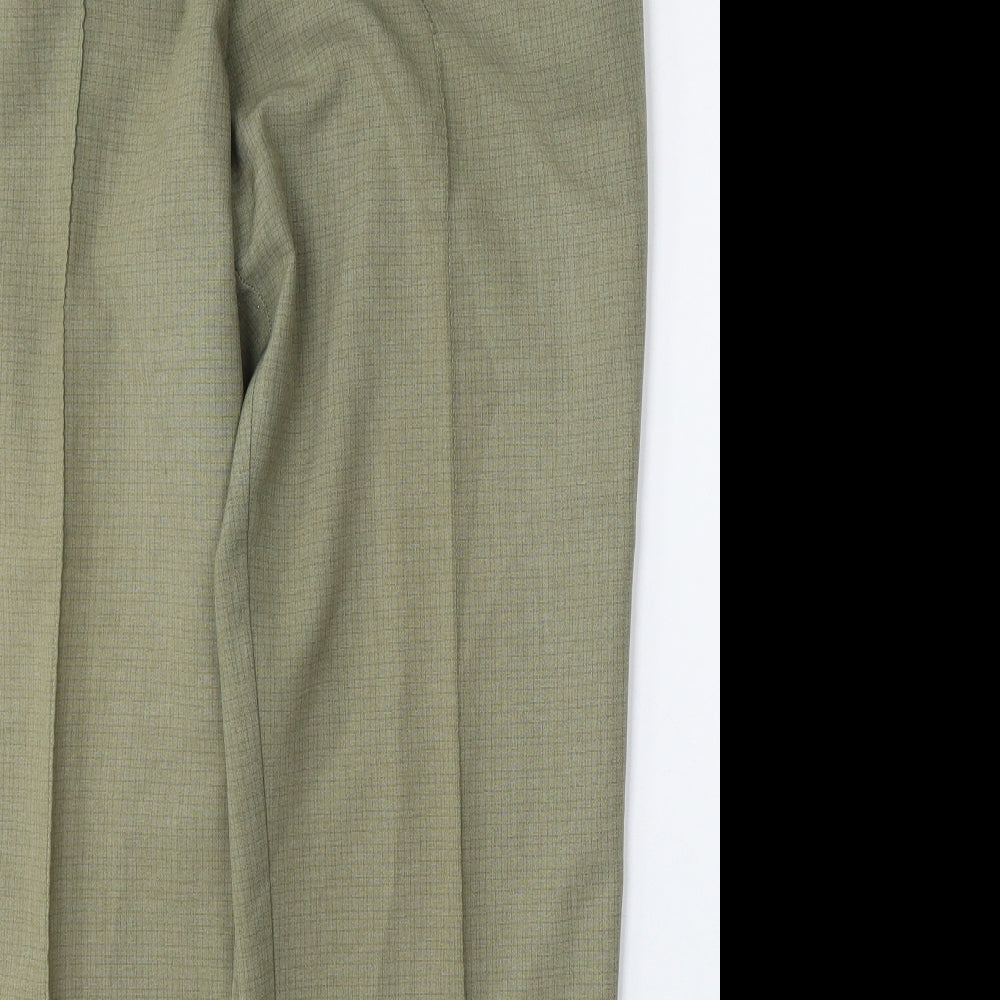 Marks and Spencer Womens Green  Polyester Trousers  Size 18 L27 in Regular