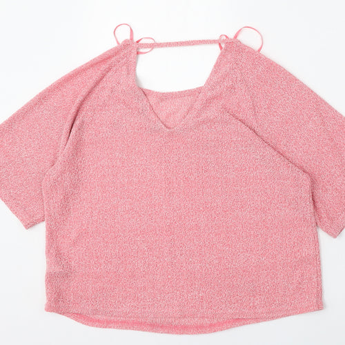 New Look Womens Pink V-Neck  Viscose Cardigan Jumper Size 8