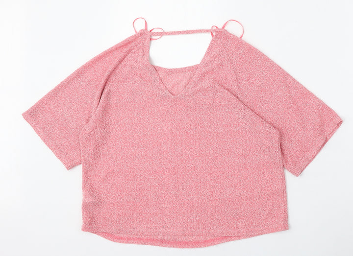 New Look Womens Pink V-Neck Viscose Cardigan Jumper Size 8