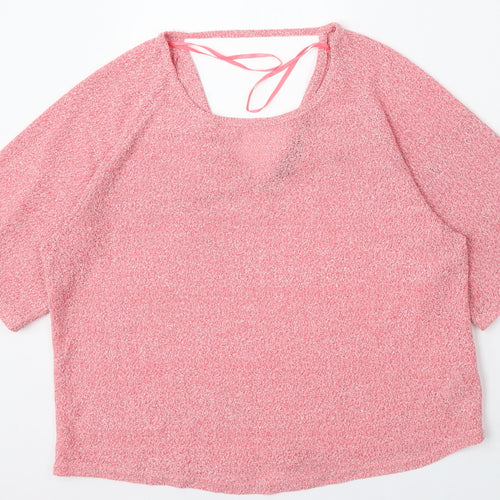 New Look Womens Pink V-Neck  Viscose Cardigan Jumper Size 8