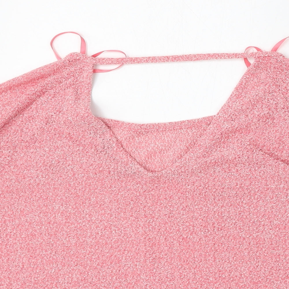 New Look Womens Pink V-Neck  Viscose Cardigan Jumper Size 8