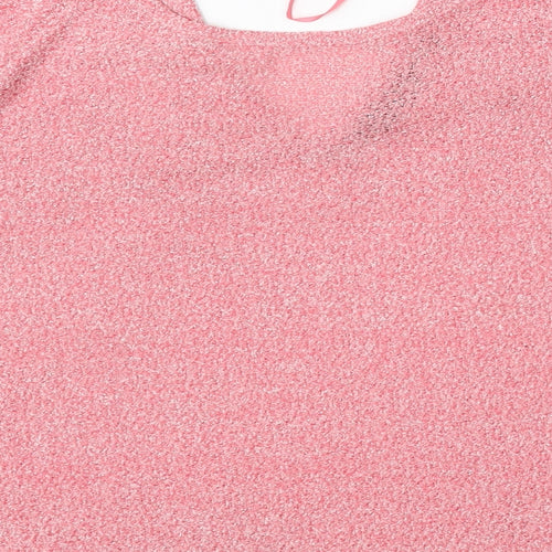 New Look Womens Pink V-Neck  Viscose Cardigan Jumper Size 8