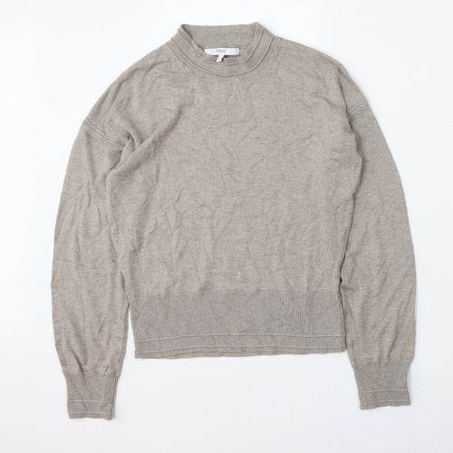 NEXT Womens Beige Round Neck  Viscose Pullover Jumper Size 8