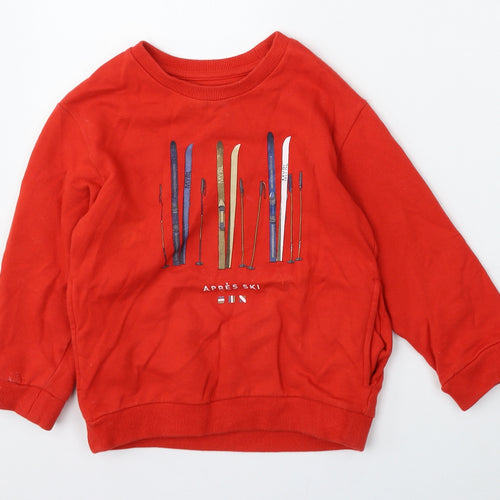 Mayoral Boys Red  Cotton Pullover Sweatshirt Size 5 Years