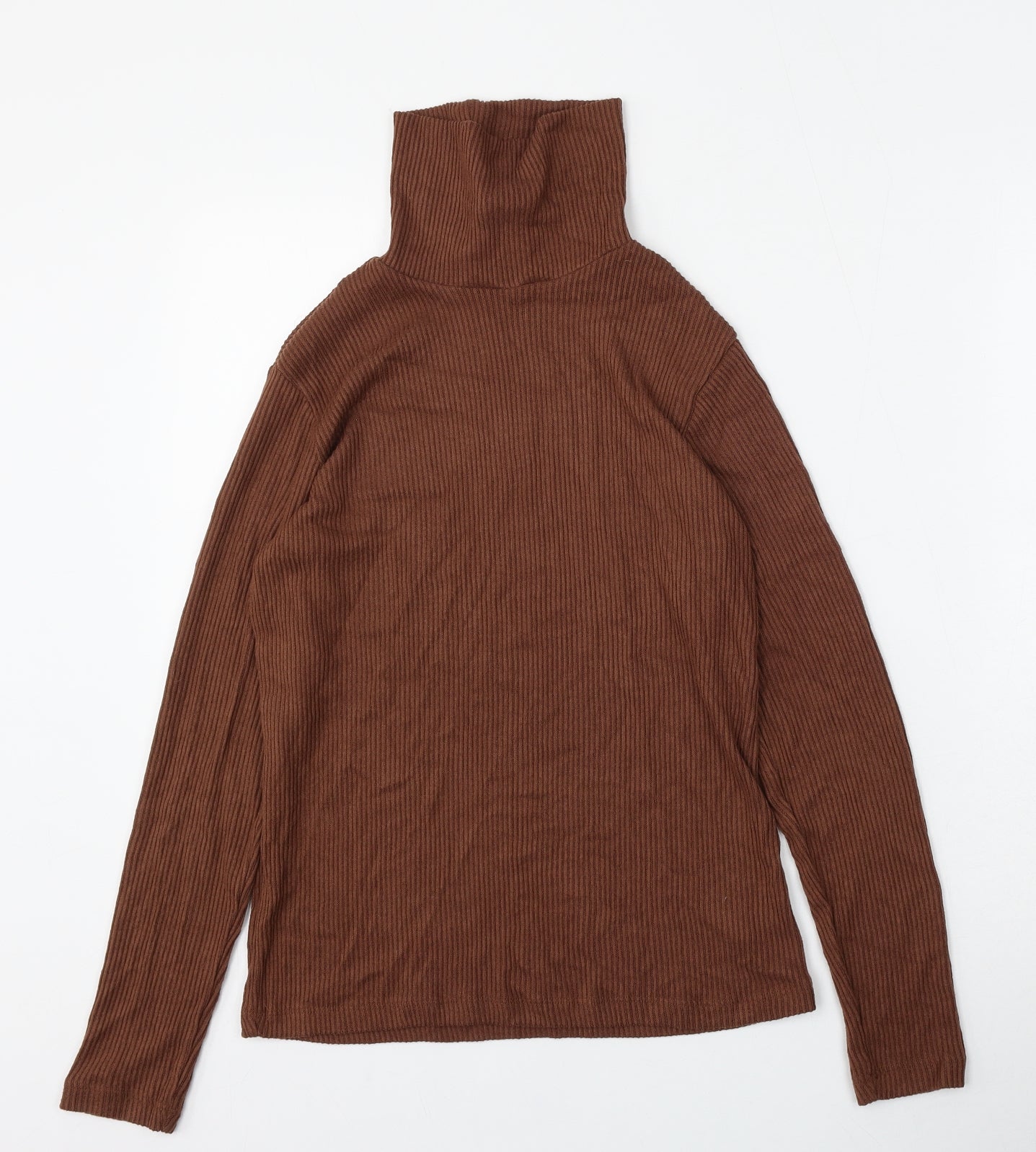 George Womens Brown Mock Neck  Viscose Pullover Jumper Size 10