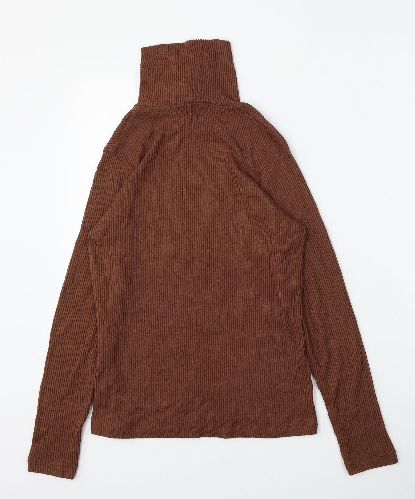 George Womens Brown Mock Neck  Viscose Pullover Jumper Size 10