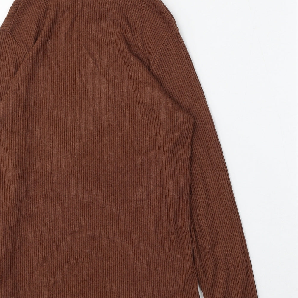 George Womens Brown Mock Neck  Viscose Pullover Jumper Size 10