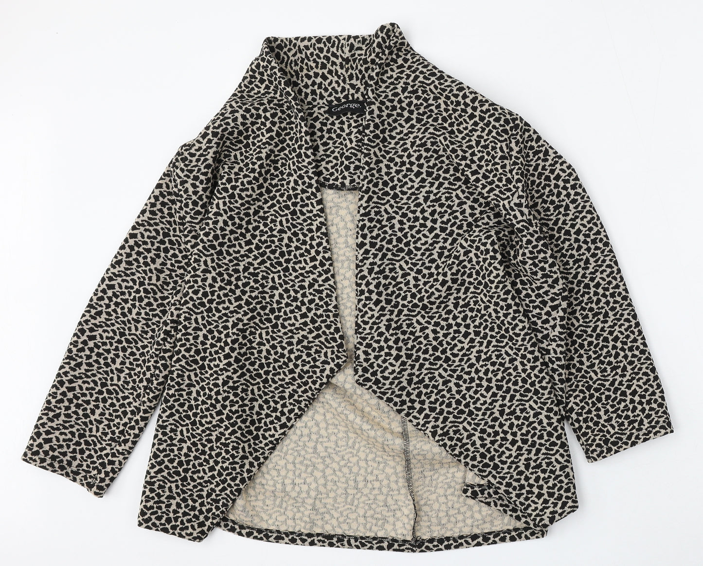 George Womens Multicoloured V-Neck Animal Print Polyester Cardigan Jumper Size 10