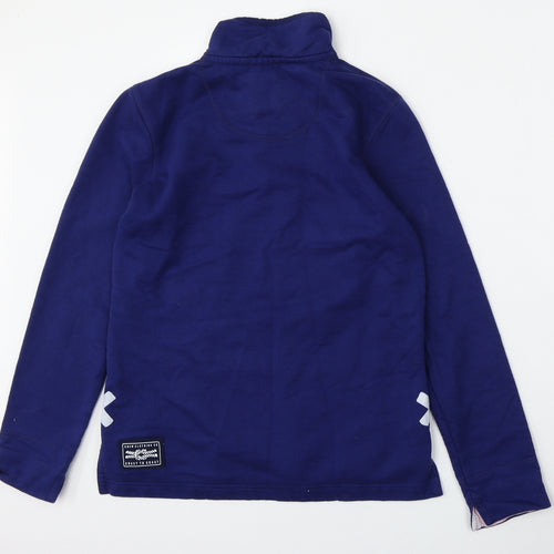 Crew Clothing Womens Blue  Cotton Pullover Sweatshirt Size 10  Zip