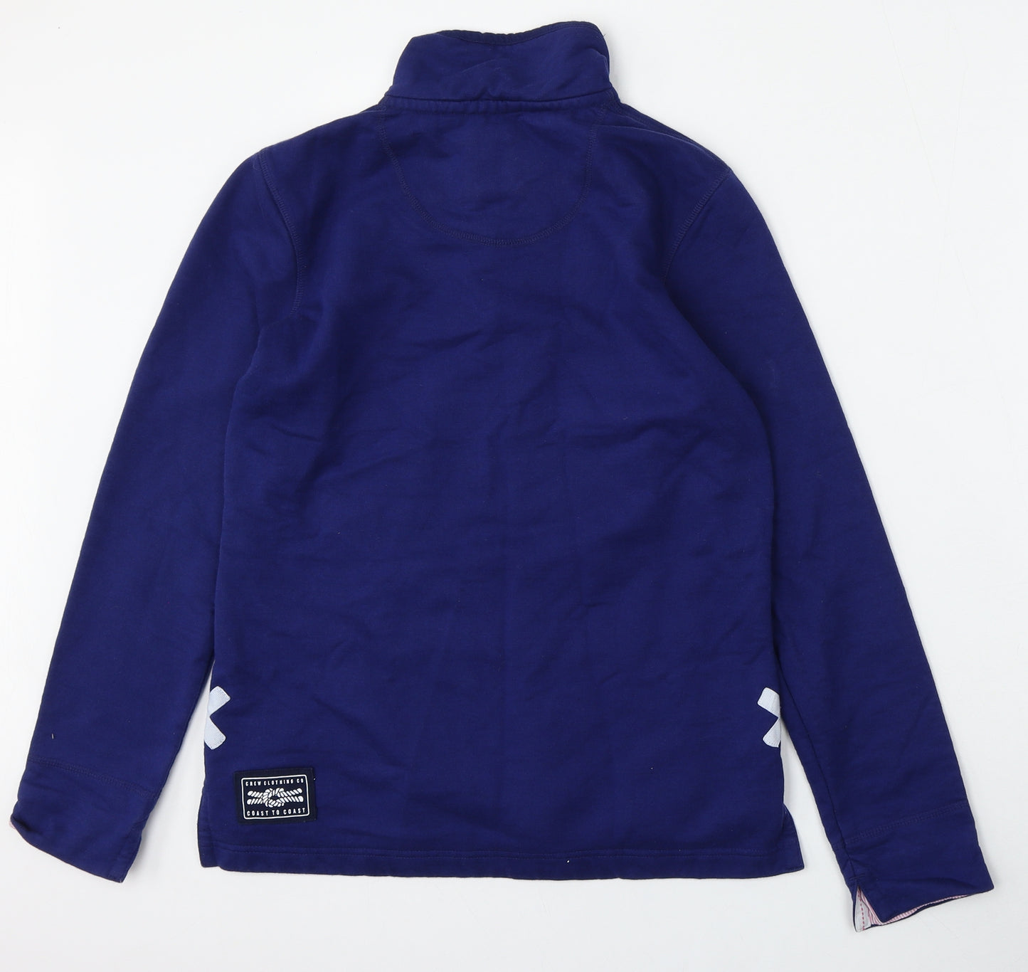 Crew Clothing Womens Blue  Cotton Pullover Sweatshirt Size 10  Zip