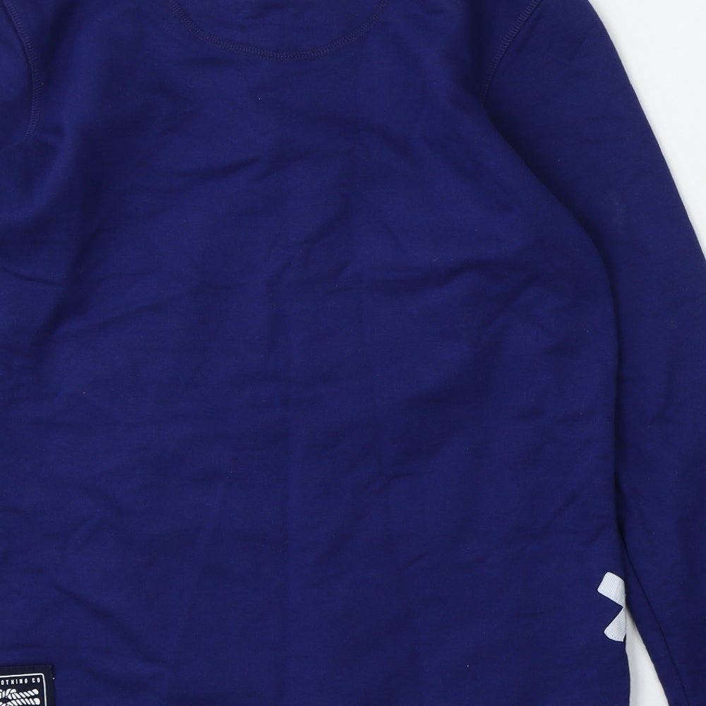 Crew Clothing Womens Blue  Cotton Pullover Sweatshirt Size 10  Zip