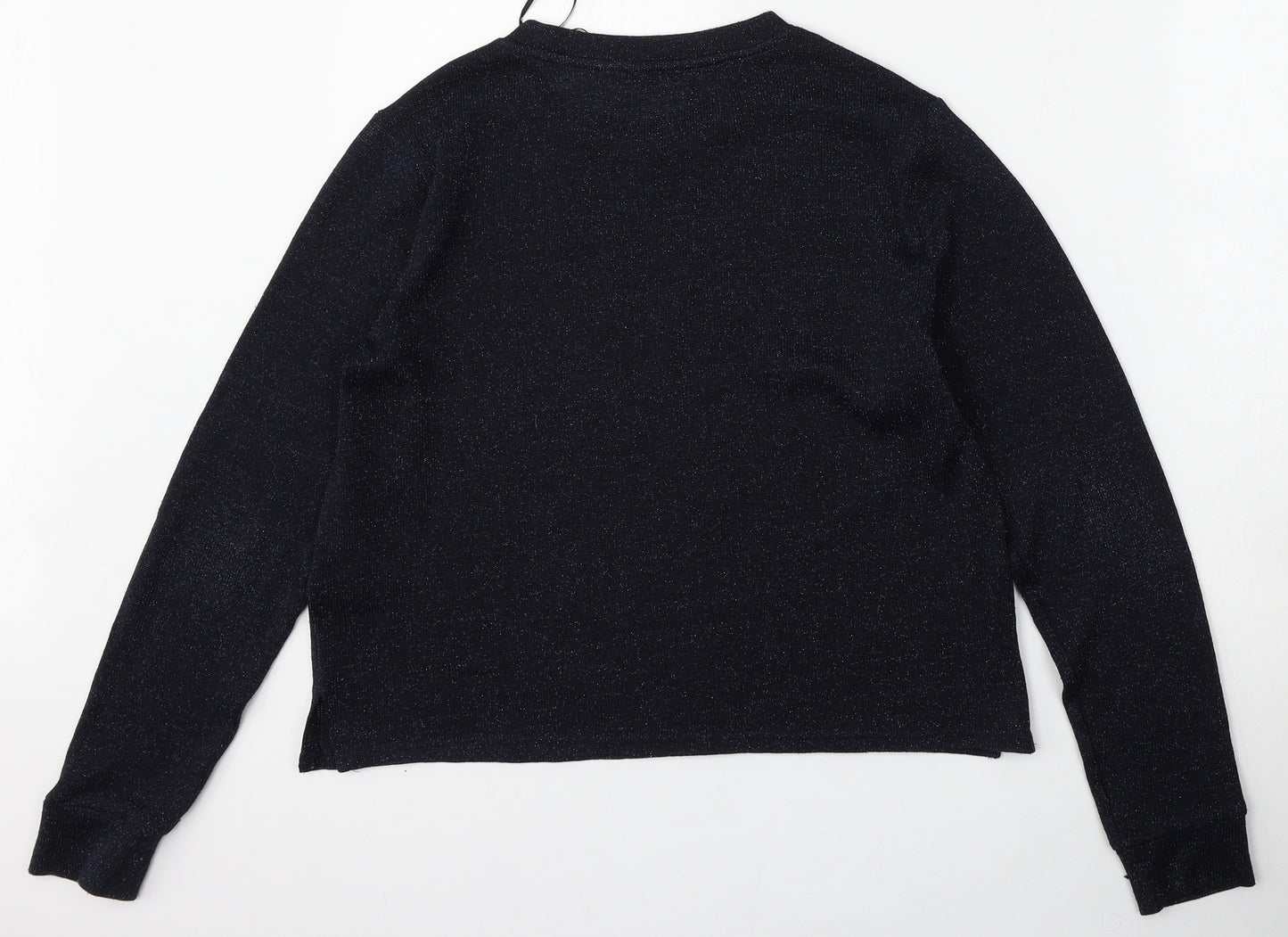Divided Womens Blue Round Neck  Polyester Pullover Jumper Size M
