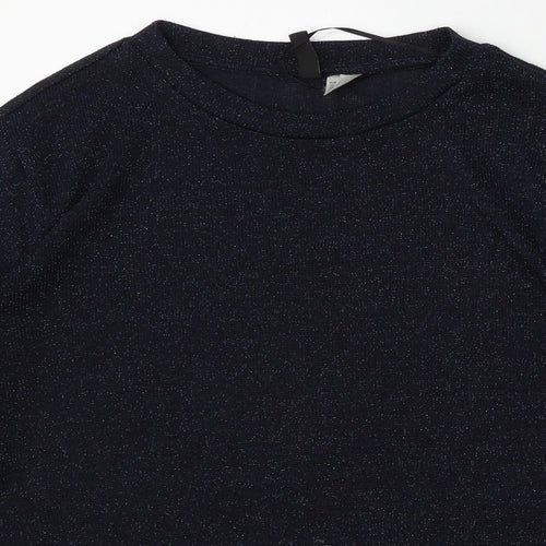 Divided Womens Blue Round Neck  Polyester Pullover Jumper Size M