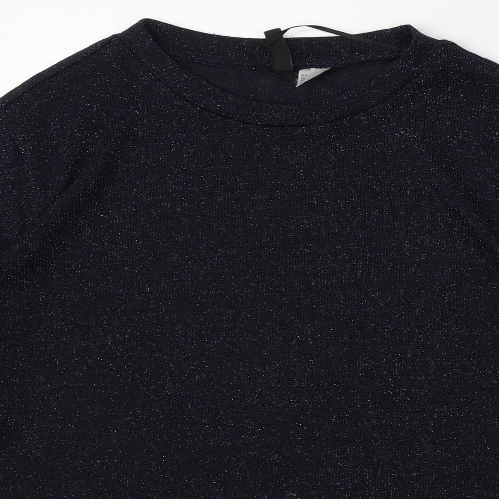 Divided Womens Blue Round Neck  Polyester Pullover Jumper Size M