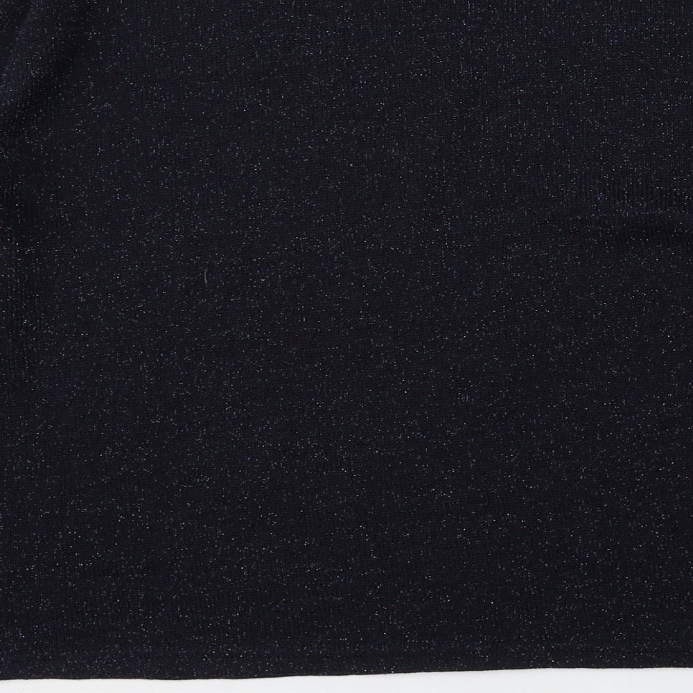 Divided Womens Blue Round Neck  Polyester Pullover Jumper Size M