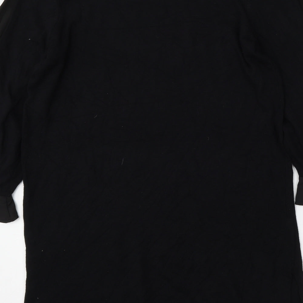 TU Womens Black Round Neck  Viscose Pullover Jumper Size 14