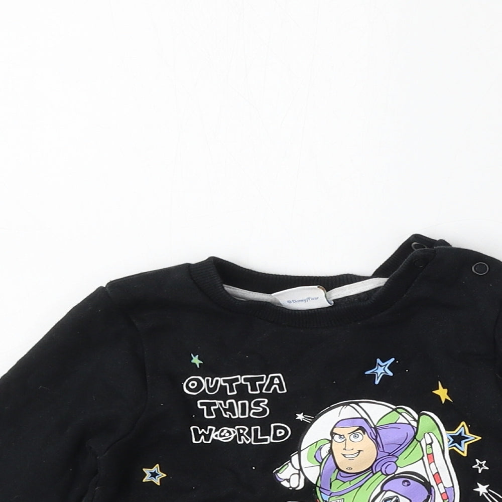 Toy Story Boys Black  Cotton Pullover Jumper Size 6-9 Months   - TOY STORY