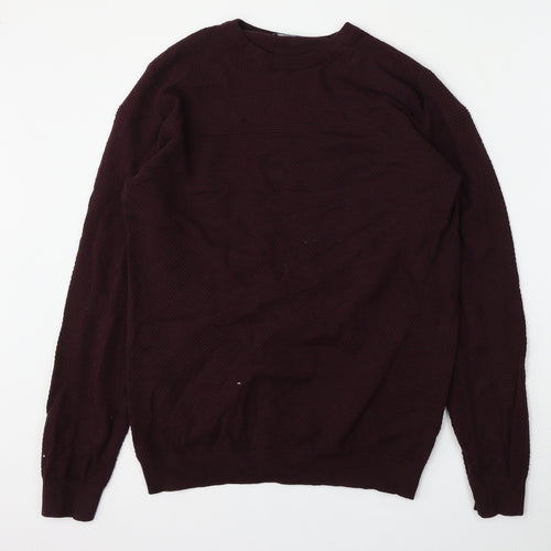 Matalan Mens Red Round Neck  Cotton Pullover Jumper Size L